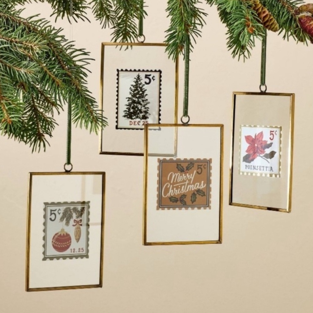 Hearth & Hand Gold Framed Holiday Ornaments Set